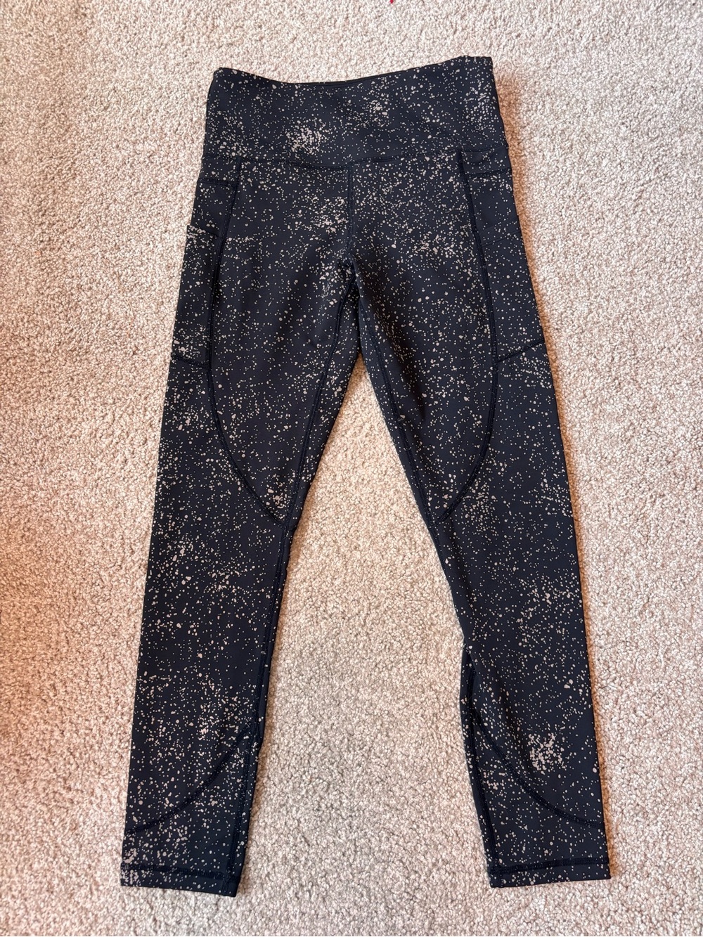 Zyia Black Silver Splatter Speckled Leggings